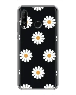 Чехол для Huawei P30 Lite / Nova 4e с картинкой «Ромашки на черном» Чехол для Huawei P30 Lite / Nova 4e с картинкой «Ромашки на черном»