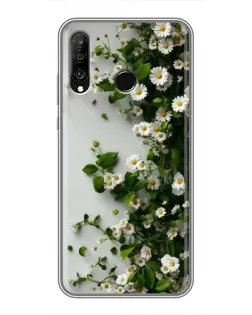Чехол для Huawei P30 Lite / Nova 4e с картинкой «Ветка мелких белых цветов» Чехол для Huawei P30 Lite / Nova 4e с картинкой «Ветка мелких белых цветов»