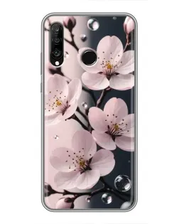Чехол для Huawei P30 Lite / Nova 4e с картинкой «Нежная сакура и капли» Чехол для Huawei P30 Lite / Nova 4e с картинкой «Нежная сакура и капли»