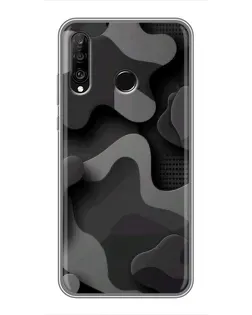 Чехол для Huawei P30 Lite / Nova 4e с картинкой «Темный абстрактный камуфляж» Чехол для Huawei P30 Lite / Nova 4e с картинкой «Темный абстрактный камуфляж»