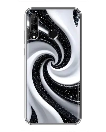 Чехол для Huawei P30 Lite / Nova 4e с картинкой «Черно-белая спираль»