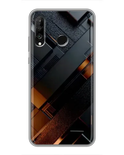 Чехол для Huawei P30 Lite / Nova 4e с картинкой «Черные геометрические блоки»