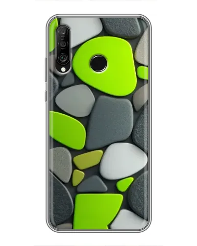 Чехол для Huawei P30 Lite / Nova 4e с картинкой «Яркая неоновая галька»