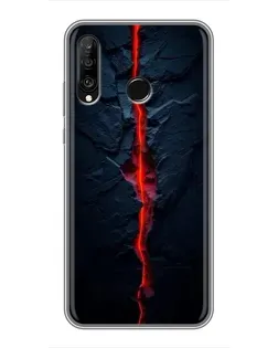 Чехол для Huawei P30 Lite / Nova 4e с картинкой «Kрасная лавовая трещина»
