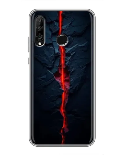 Чехол для Huawei P30 Lite / Nova 4e с картинкой «Kрасная лавовая трещина»