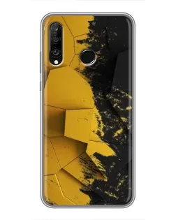 Чехол для Huawei P30 Lite / Nova 4e с картинкой «Золотые осколки геометрии»