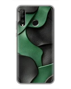 Чехол для Huawei P30 Lite / Nova 4e с картинкой «Зеленые кожаные волны»