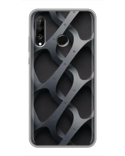 Чехол для Huawei P30 Lite / Nova 4e с картинкой «Объемное серое плетение»