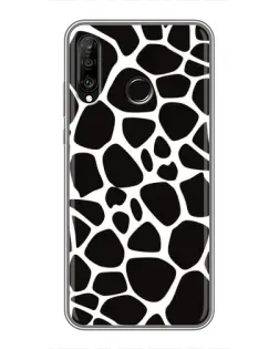 Чехол для Huawei P30 Lite / Nova 4e с картинкой «Черно-белый жираф»
