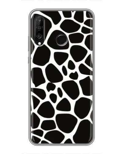 Чехол для Huawei P30 Lite / Nova 4e с картинкой «Черно-белый жираф»