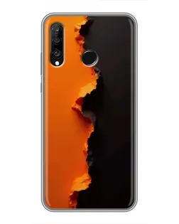 Чехол для Huawei P30 Lite / Nova 4e с картинкой «Оранжевый разлом»