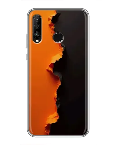 Чехол для Huawei P30 Lite / Nova 4e с картинкой «Оранжевый разлом»