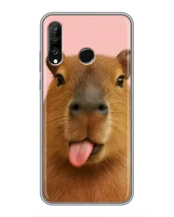 Чохол для Huawei P30 Lite / Nova 4e з картинкою «Капібара з язиком»