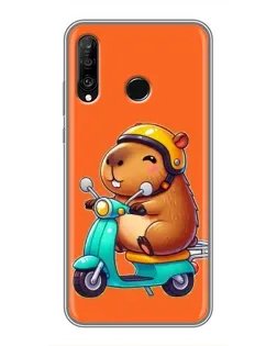 Чохол для Huawei P30 Lite / Nova 4e з картинкою «Капібара на скутері»