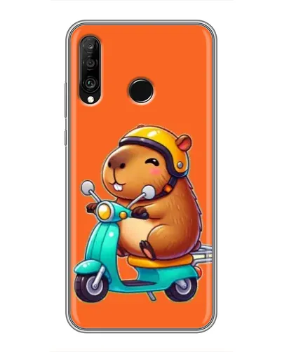 Чохол для Huawei P30 Lite / Nova 4e з картинкою «Капібара на скутері» Чохол для Huawei P30 Lite / Nova 4e з картинкою «Капібара на скутері»