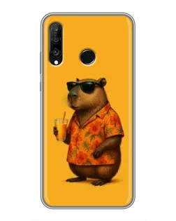 Чохол для Huawei P30 Lite / Nova 4e з картинкою «Капібара на відпочинку»