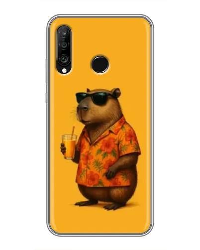 Чохол для Huawei P30 Lite / Nova 4e з картинкою «Капібара на відпочинку» Чохол для Huawei P30 Lite / Nova 4e з картинкою «Капібара на відпочинку»