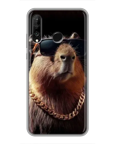 Чохол для Huawei P30 Lite / Nova 4e з картинкою «Капібара золотий ланцюг» Чохол для Huawei P30 Lite / Nova 4e з картинкою «Капібара золотий ланцюг»
