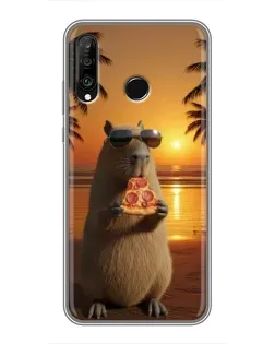 Чохол для Huawei P30 Lite / Nova 4e з картинкою «Капібара з піцою»