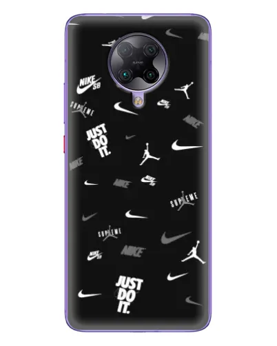 Чехол для Xiaomi POCO F2 Pro с картинкой «Nike Black Pattern»