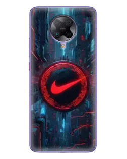 Чехол для Xiaomi POCO F2 Pro с картинкой «Техногенный стиль Nike»
