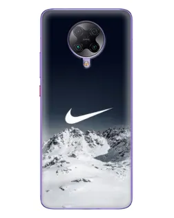 Чехол для Xiaomi POCO F2 Pro с картинкой «Nike — зимние горы»