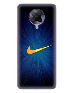 Чехол для Xiaomi POCO F2 Pro с картинкой «Синий пульс Nike»