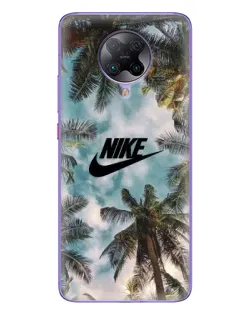 Чехол для Xiaomi POCO F2 Pro с картинкой «Тропический принт Nike»