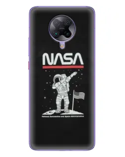 Чехол для Xiaomi POCO F2 Pro с картинкой «NASA — шагаем по Луне»