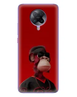 Чехол для Xiaomi POCO F2 Pro с картинкой «Bored Ape в красном»