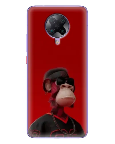 Чехол для Xiaomi POCO F2 Pro с картинкой «Bored Ape в красном»