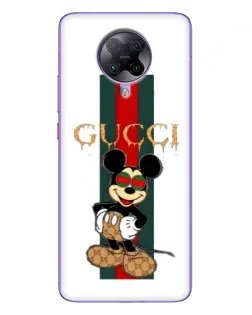 Чехол для Xiaomi POCO F2 Pro с картинкой «Микки Маус Gucci — полосы»