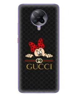 Чехол для Xiaomi POCO F2 Pro с картинкой «Минни Маус Gucci — черный»
