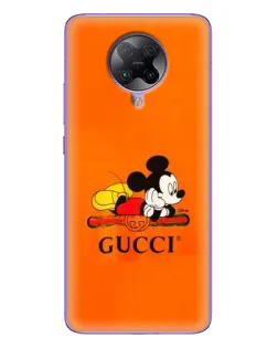 Чехол для Xiaomi POCO F2 Pro с картинкой «Микки Маус Gucci — оранж»