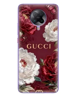 Чехол для Xiaomi POCO F2 Pro с картинкой «Gucci — бордовые розы»