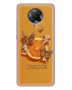 Чехол для Xiaomi POCO F2 Pro с картинкой «Gucci — золотые бабочки»