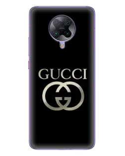 Чехол для Xiaomi POCO F2 Pro с картинкой «Gucci — золото на черном»