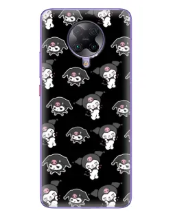 Чехол для Xiaomi POCO F2 Pro с картинкой «Черный паттерн Kuromi»