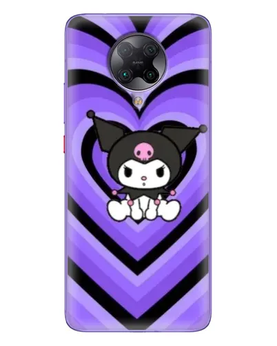 Чехол для Xiaomi POCO F2 Pro с картинкой «Kuromi и фиолетовые сердца»