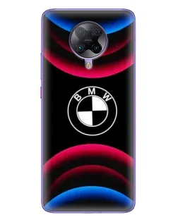 Чехол для Xiaomi POCO F2 Pro с картинкой «Логотип BMW и неоновые дуги»