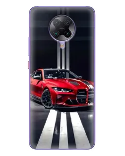 Чехол для Xiaomi POCO F2 Pro с картинкой «Красная BMW на дороге»