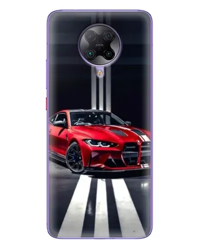 Чехол для Xiaomi POCO F2 Pro с картинкой «Красная BMW на дороге»