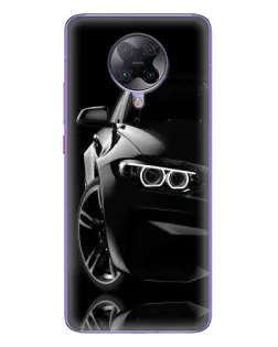 Чехол для Xiaomi POCO F2 Pro с картинкой «Черная BMW — профиль»