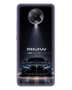 Чехол для Xiaomi POCO F2 Pro с картинкой «BMW сквозь ночной город»