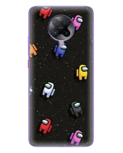 Чехол для Xiaomi POCO F2 Pro с картинкой «Космический паттерн Among Us»