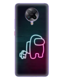 Чехол для Xiaomi POCO F2 Pro с картинкой «Among Us неон-арт»