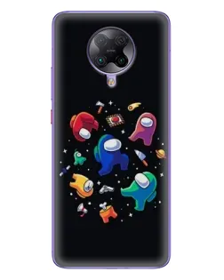 Чехол для Xiaomi POCO F2 Pro с картинкой «Among Us космос»