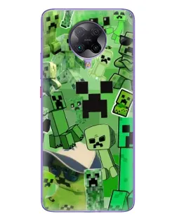 Чехол для Xiaomi POCO F2 Pro с картинкой «Криперы Minecraft»