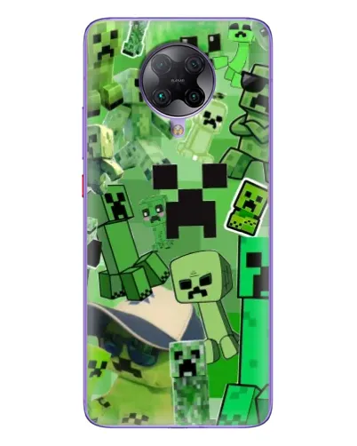 Чехол для Xiaomi POCO F2 Pro с картинкой «Криперы Minecraft»
