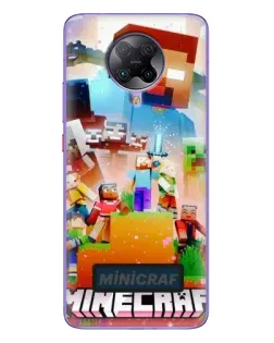 Чехол для Xiaomi POCO F2 Pro с картинкой «Minecraft герои игры»